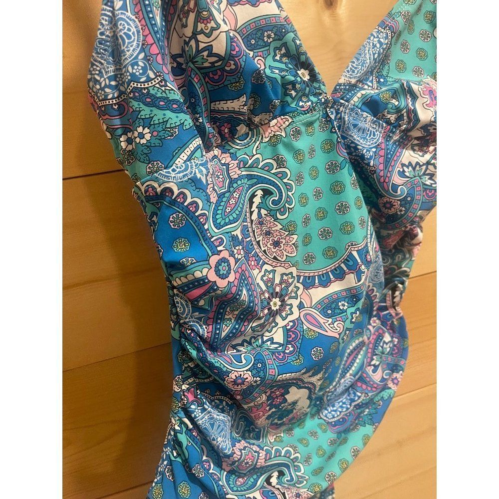 Assets by Sara Blakely Spanx Womens Med One Piece Swimsuit Paisley - Picture 2 of 7